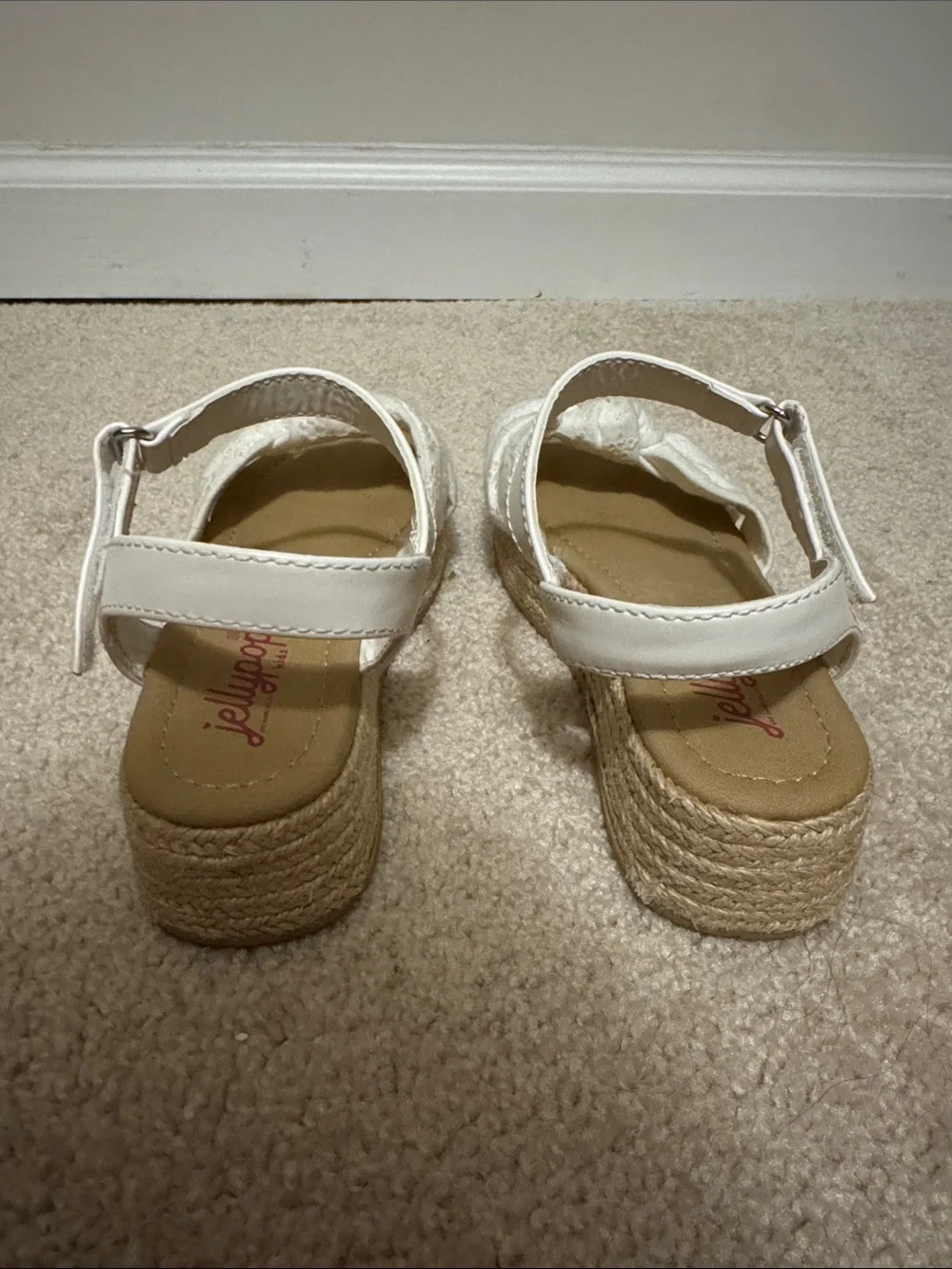 Jellypop White Eyelet Knot Ankle-Strap Sandals